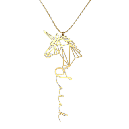 Unicorn necklace sale with name